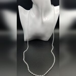 Clear beaded luminous evening necklace. N202